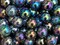 JUPITER Purple/Spots Iridescent Glass Marbles 22mm (7/8 inch) SHOOTER Taw (Lot of 5)
